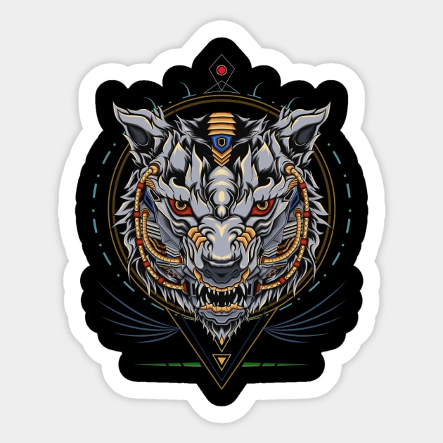 Wolf mecha illustration Sticker by AGORA studio